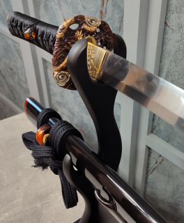 Munenori Wakizashi Dragon Eye San-mai gitae with hiraniku - miecz samurajski
