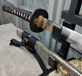 Munenori Daimjó Katana Black San-mai gitae - miecz samurajski